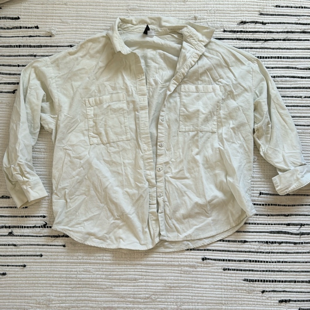 H and m corduroy button down shirt